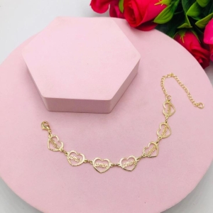 Pulseira corações escrito amor