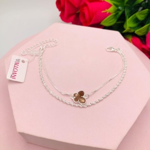 Pulseira Dupla Torcida e Borboleta Marrom