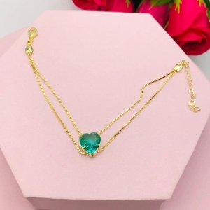 Pulseira DuplaVeneziana com Coração