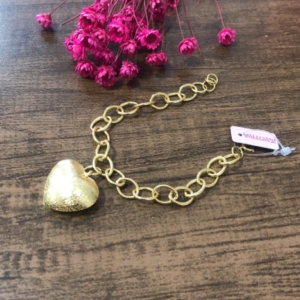 Pulseira Elos com Pingente Coração