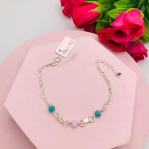 Pulseira Fios com Bolas Azul é uma Rosa