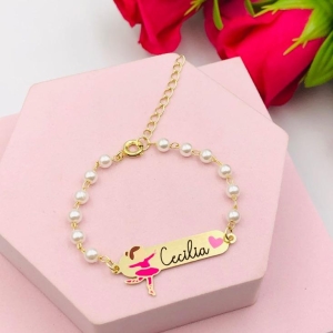 Pulseira Infantil Bailarina Pérola