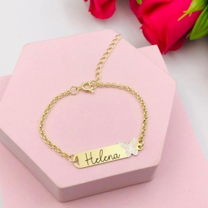 Pulseira Infantil Personalizada Borboleta