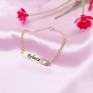 Pulseira Infantil Plaquinha Coração