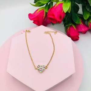 Pusleira Elo Português com Coracao Cravejado