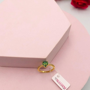 Anel de Coração Verde Cravejado N19