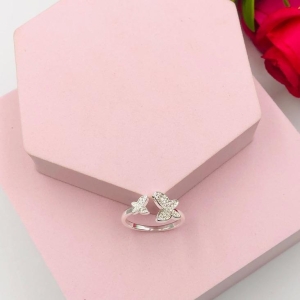 Anel Duas Borboletas Cravejado N 18