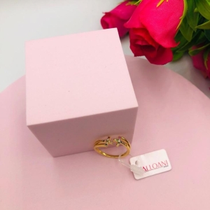 Anel duas Cruz Cravejado Colorido N 17