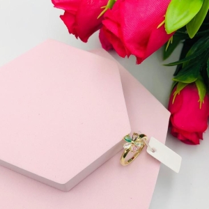 Anel Flor cm Zircônias Coloridas N 19