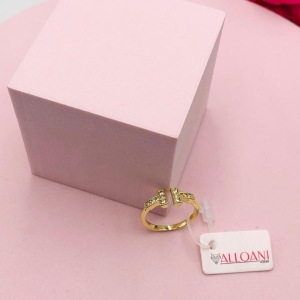 Anel Inspiração Tiffany Regulável com Zircônias