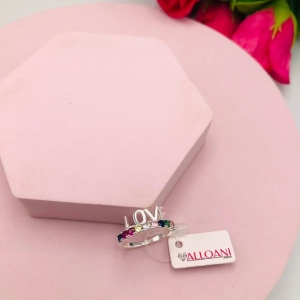 Anel Love com Zirconias Coloridas N 16