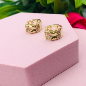 Brinco Argolinha Cravejada com Borboleta