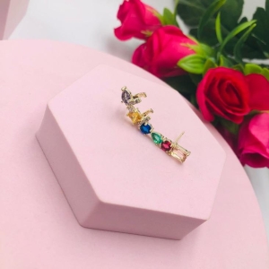 Brinco Ear Cuff Cravejado