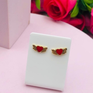 Brinco infantil coração resinado