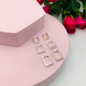 Brinco Trio Argola Quadrada