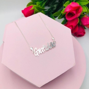 Colar Corrente Veneziana Frase Gratidão