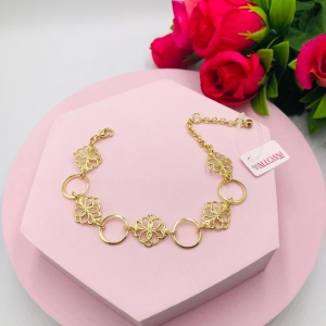 Pulseira com Elos de Flor e Círculos