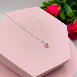 Tornozeleira Com pingente Coração Rosa