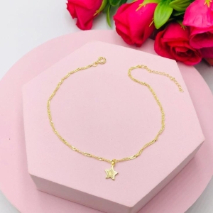 Tornozeleira Corrente Torcida Pingente Estrela