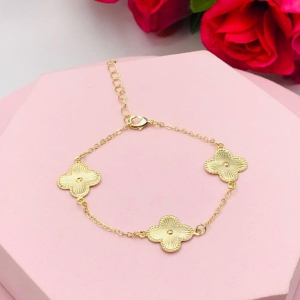 Pulseira Com 3 Trevos Elo Cadeado