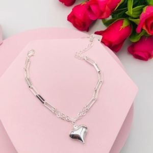Pulseira com Elo Cartier Grosso com Coração