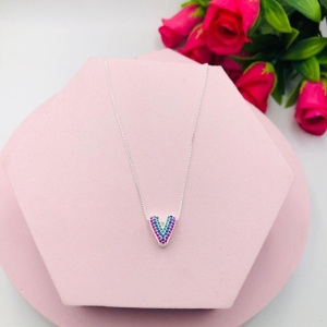 Colar Veneziana com Coração Cravejado