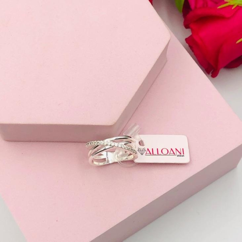 Anel 3 Linhas Cravejado N13