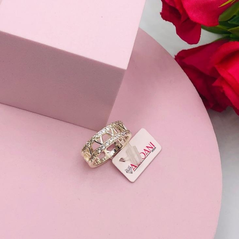 Anel Algorismo Romanos Cravejado N 20