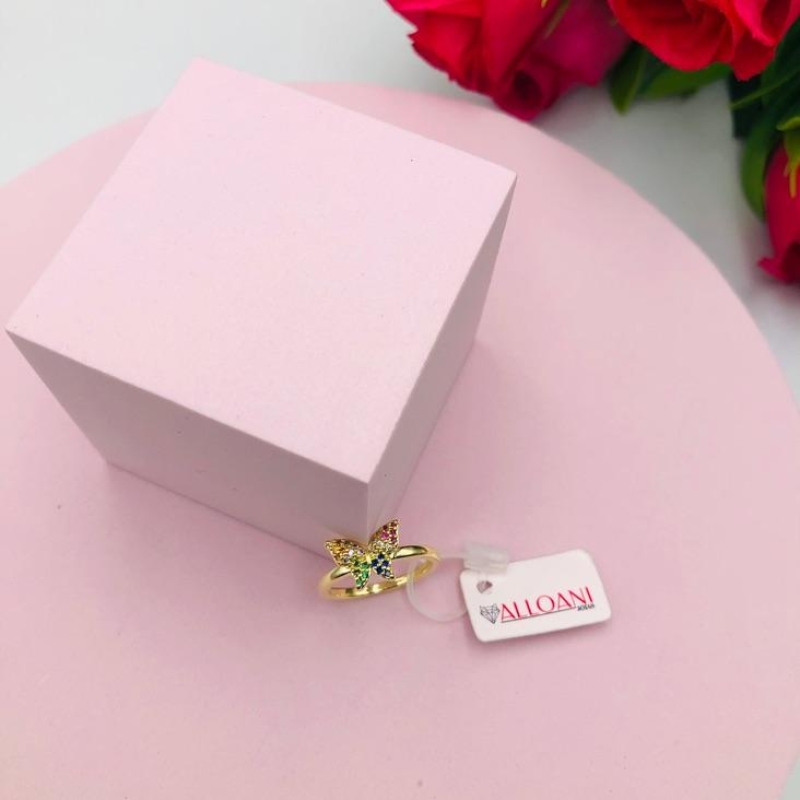 Anel Borboleta Cravejado N 16