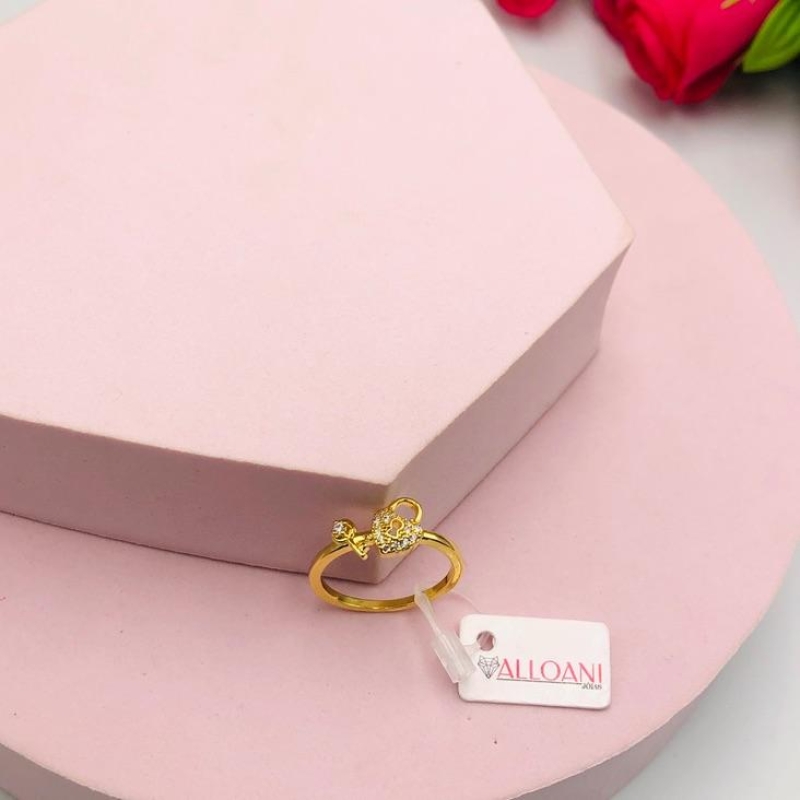 Anel Cadeado e Chave Cravejado N22