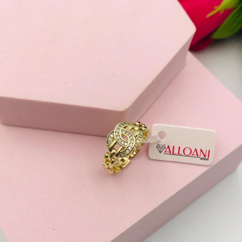 Anel Channel Cravejado N15