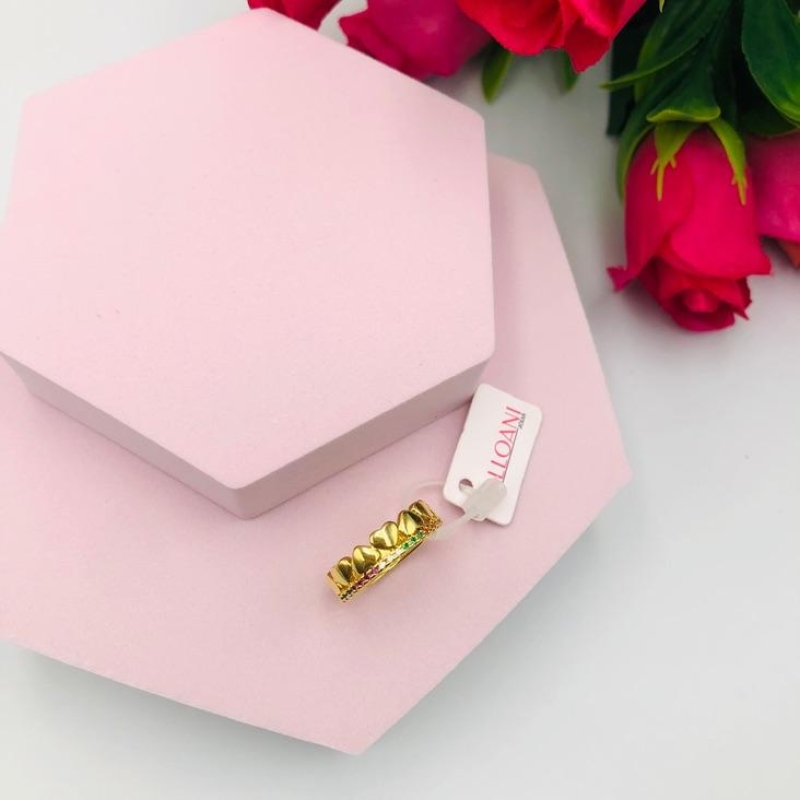 Anel com coração e micro zirconias N 13