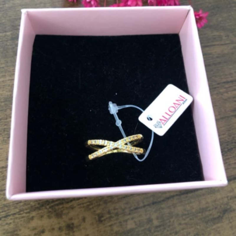 Anel com duas tiras cravejado