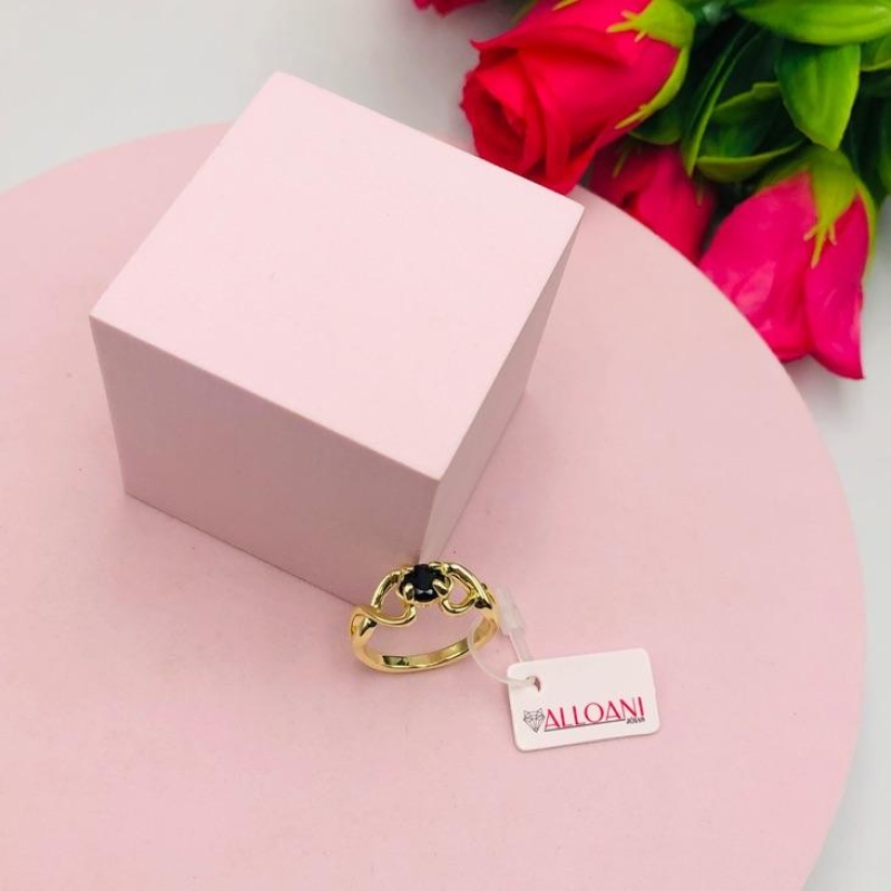 Anel com pedra preta N 22