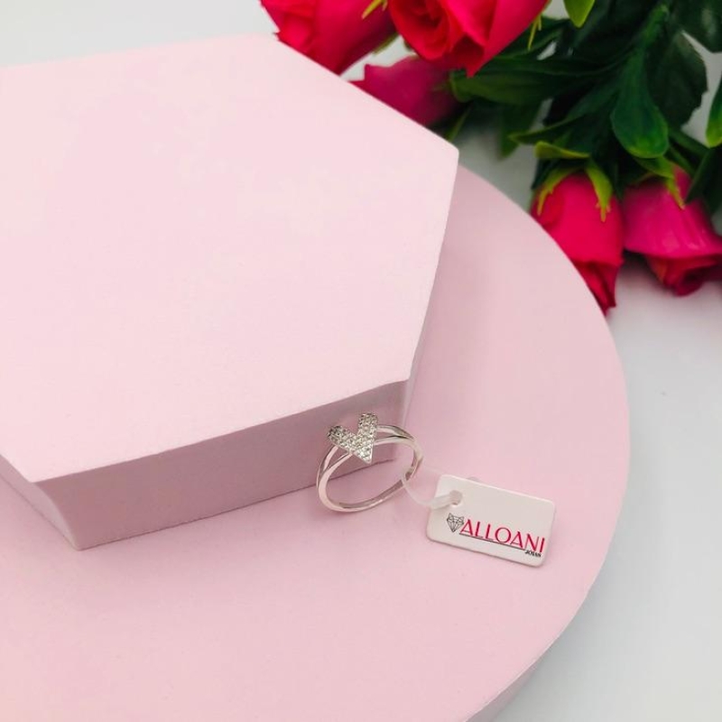 Anel Coração Cravejado