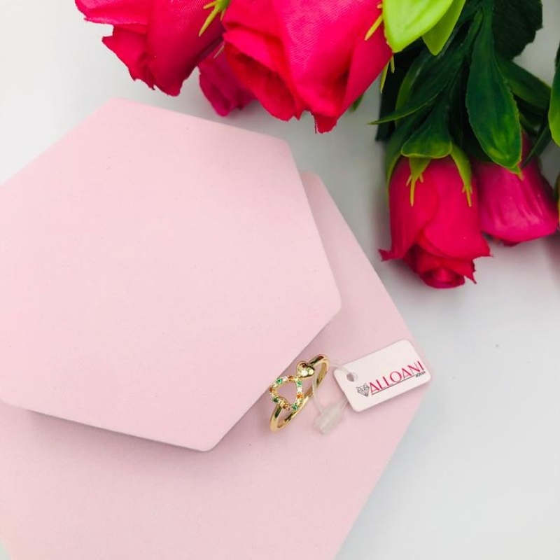 Anel Coração Cravejado