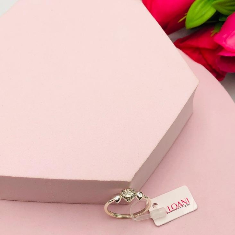 Anel Coração Cravejado