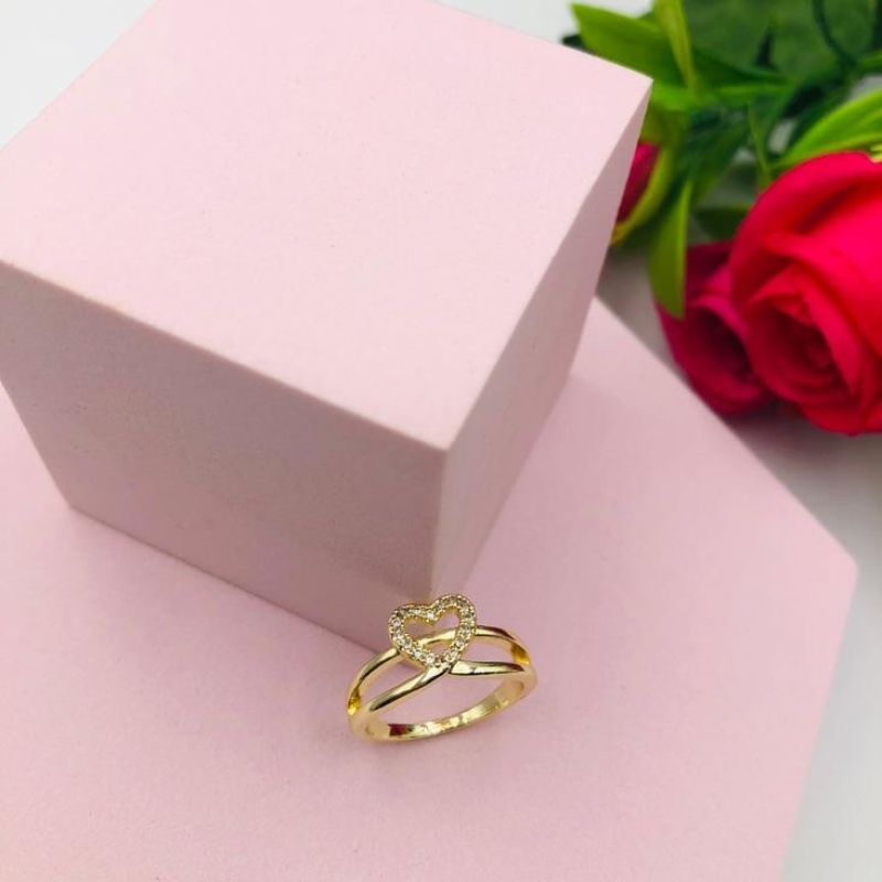 Anel Coração Cravejado N 16