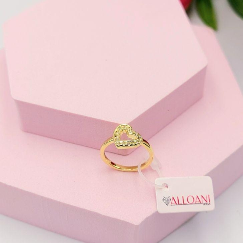 Anel Coração Cravejado N°16