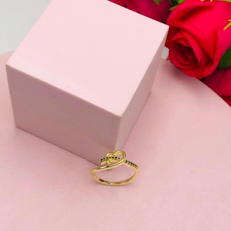 Anel Coração Cravejado N 18