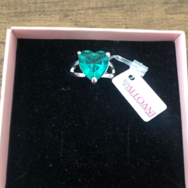 Anel Coração Pedra Verde N 16