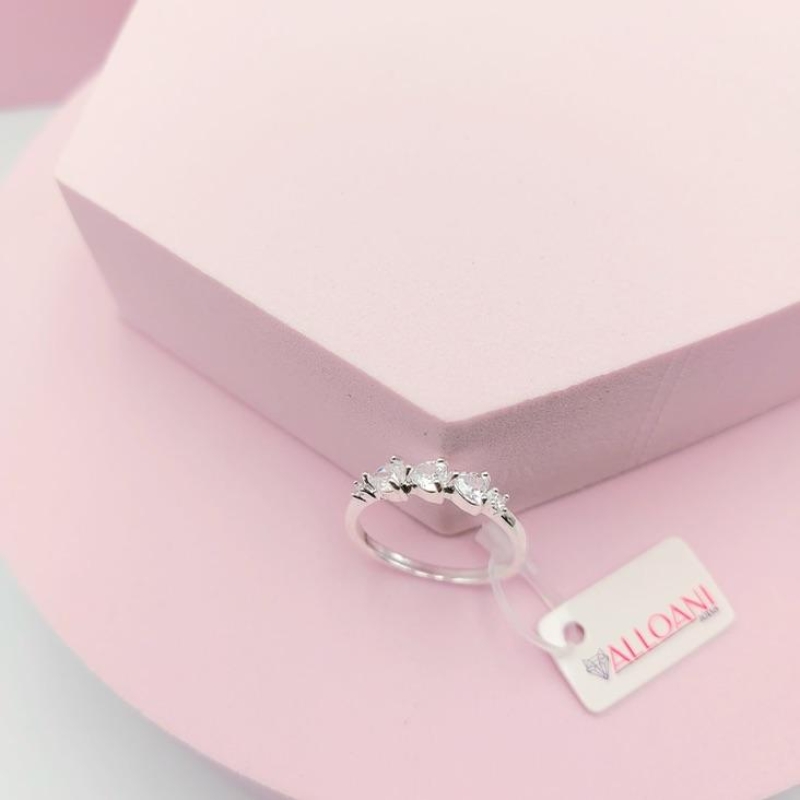 Anel Corações Com Pedras N 23