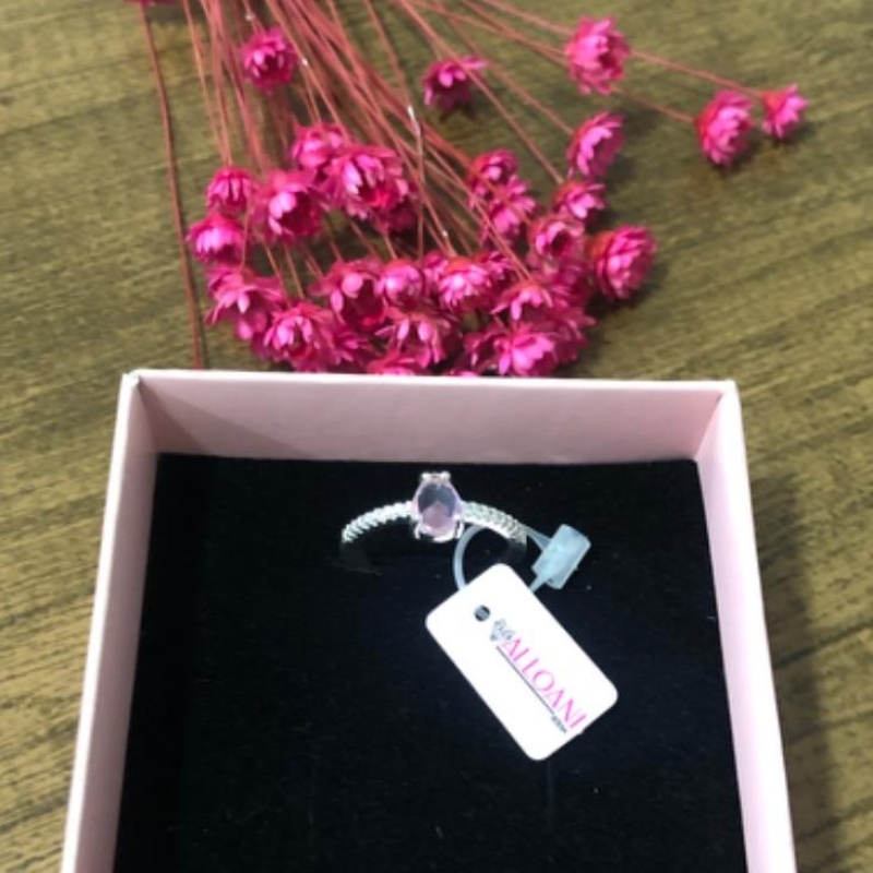 Anel Cravejado com Gota Rosa