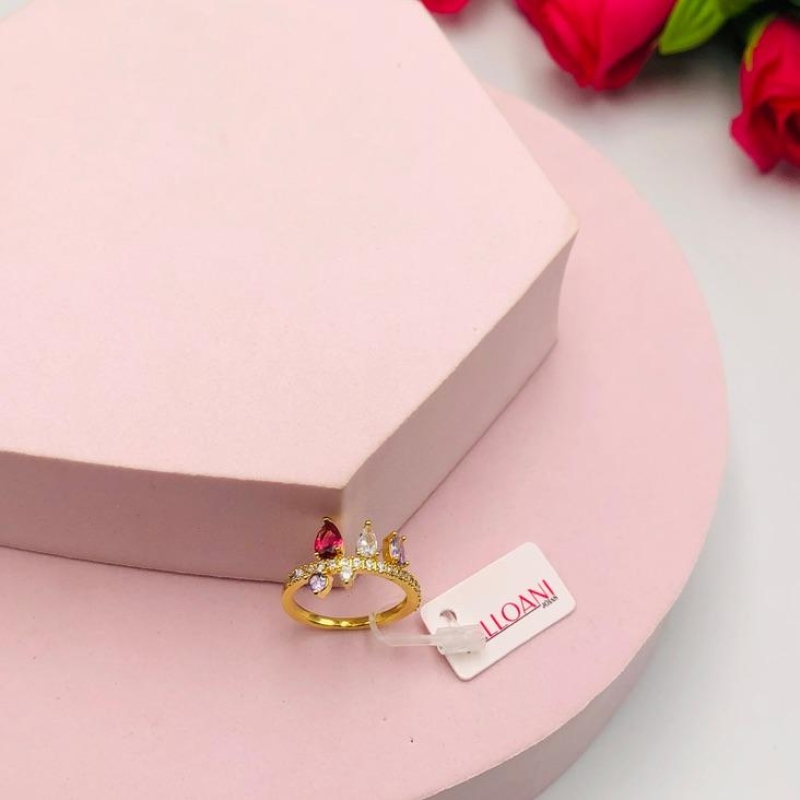 Anel Cravejado com Pedras Coloridas N15