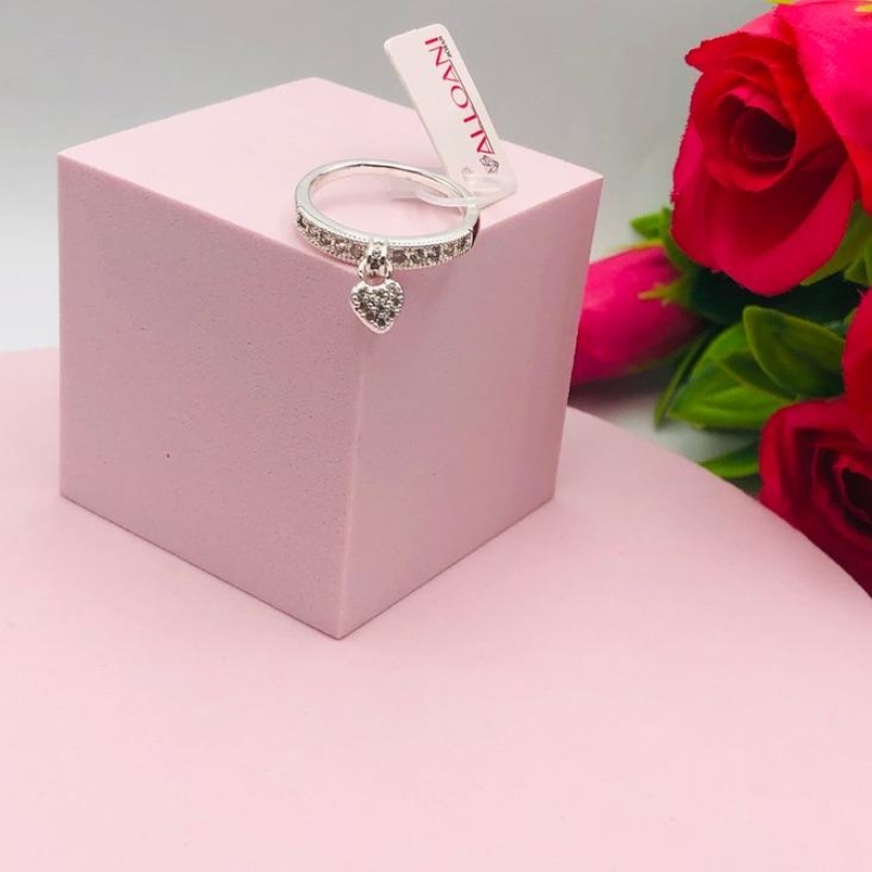 Anel Cravejado com Pingente Coração N 20