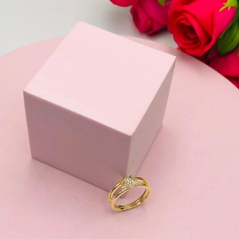 Anel Duplo Estrela N 16