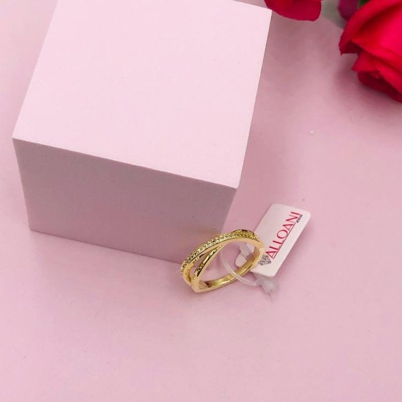 Anel Entrelaçado Cravejado Inspiração Pandora N 18