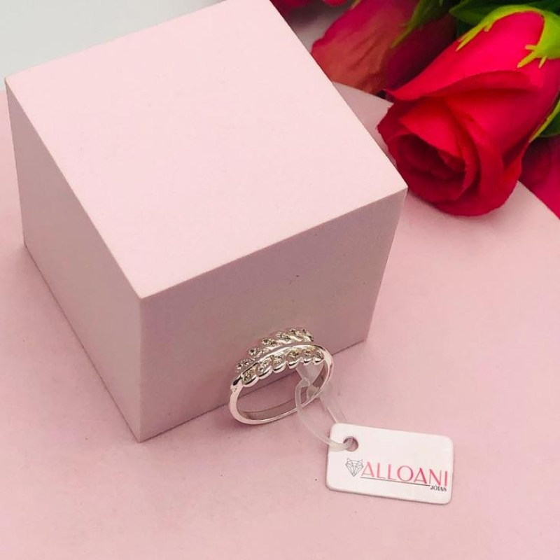 Anel Folha Cravejado N 19