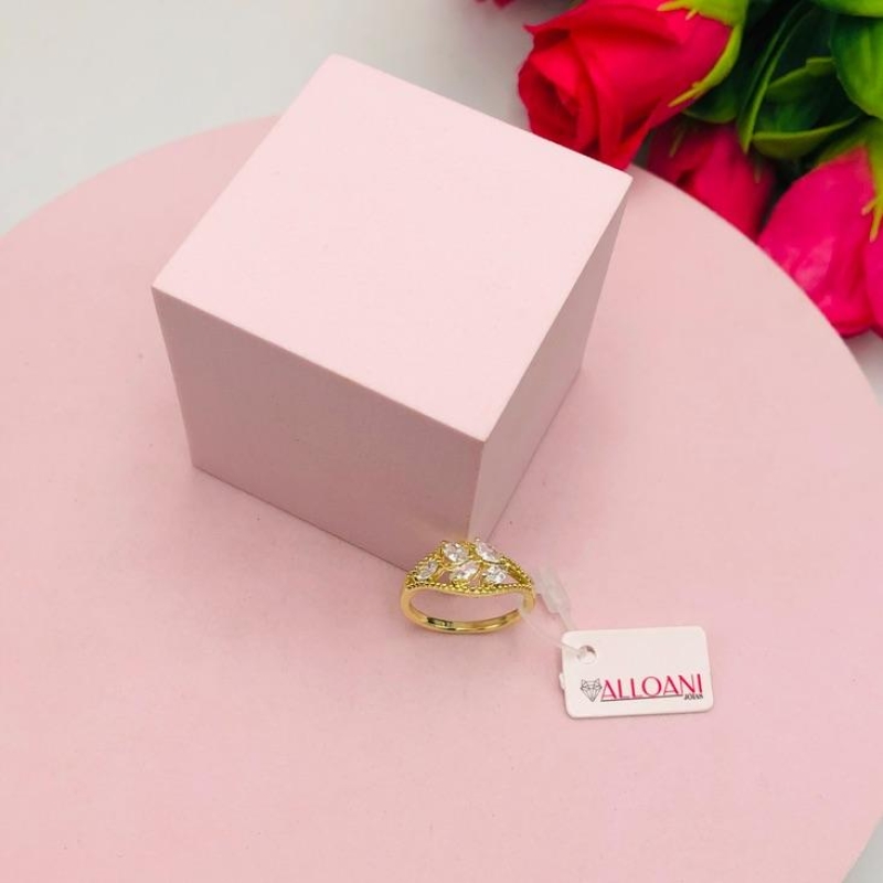 Anel Folhas com Pedras