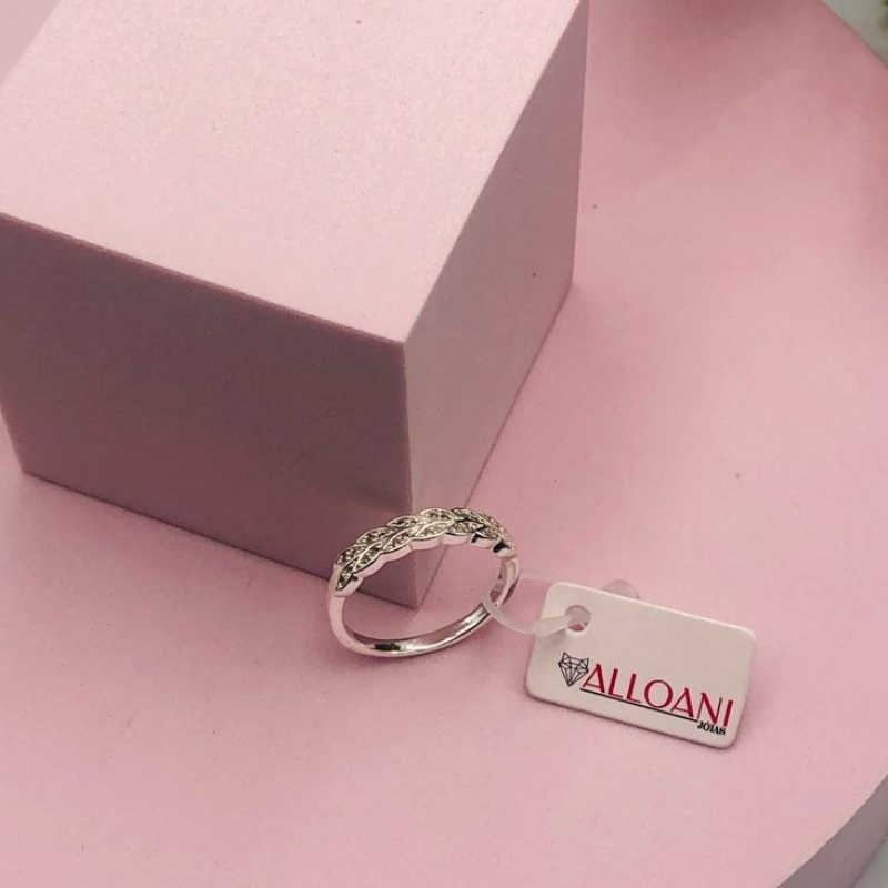 Anel Folhas Cravejado N 19